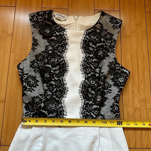 Y2K Bebe little black & white lace dress sz0 - Picture 3 of 6